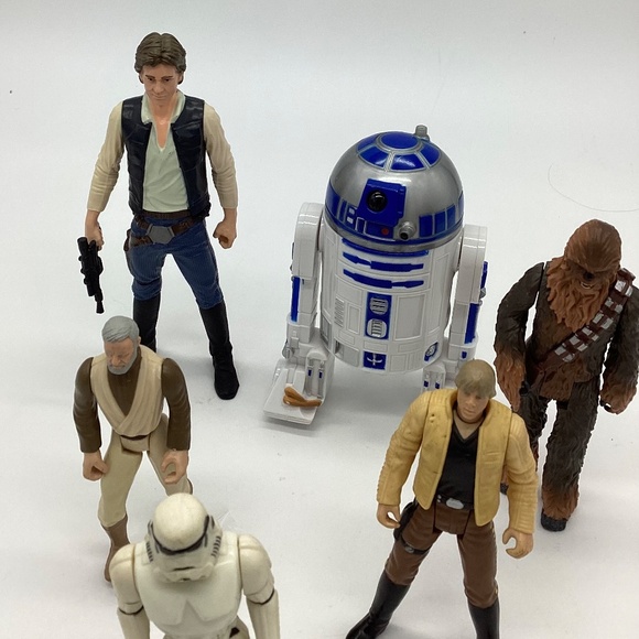 Star Wars Action Figure Lot – Han Solo, Luke Skywalker, Obi-Wan, Chewbacca, R2-D - Picture 2 of 6